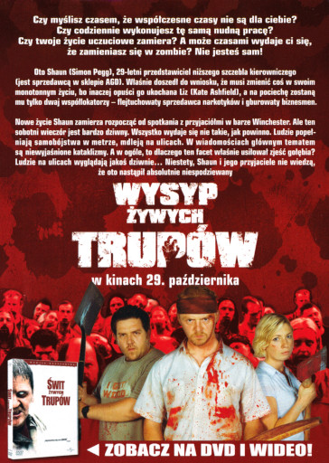 Tył ulotki filmu 'Wysyp Żywych Trupów'