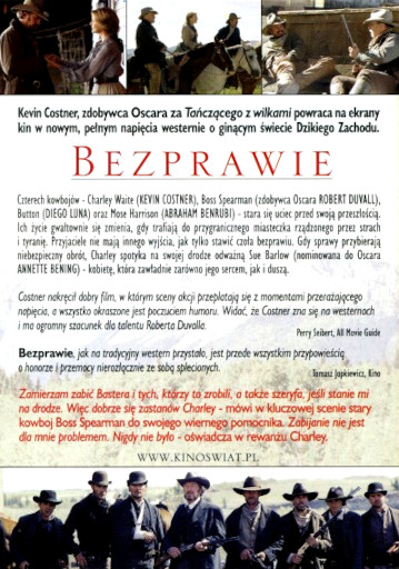 Tył ulotki filmu 'Bezprawie'