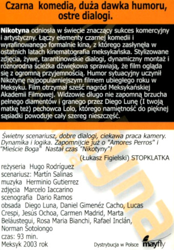 Tył ulotki filmu 'Nikotyna'