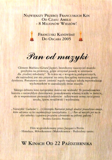 Tył ulotki filmu 'Pan Od Muzyki'