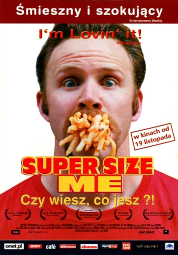 Przód ulotki filmu 'Super Size Me'
