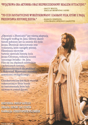 Tył ulotki filmu 'Opowieść O Zbawicielu'