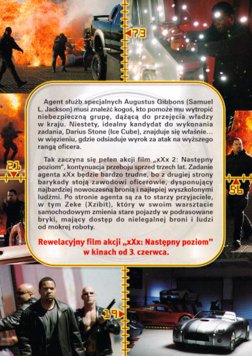 Tył ulotki filmu 'xXx 2: Następny Poziom'