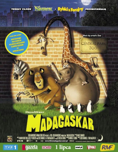 Polski plakat filmu 'Madagaskar'