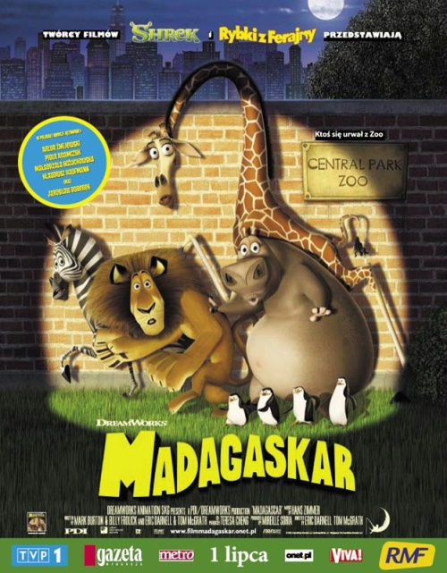 Polski plakat filmu 'Madagaskar'