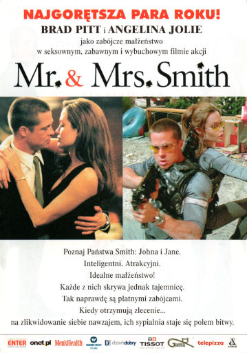 Tył ulotki filmu 'Mr. & Mrs. Smith'