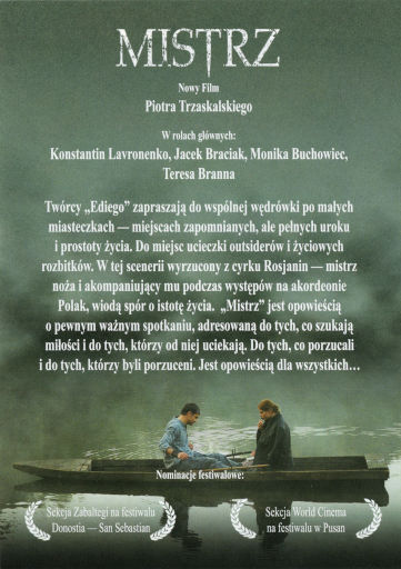 Tył ulotki filmu 'Mistrz'