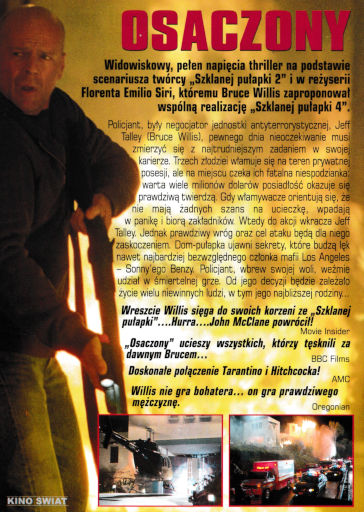 Tył ulotki filmu 'Osaczony'