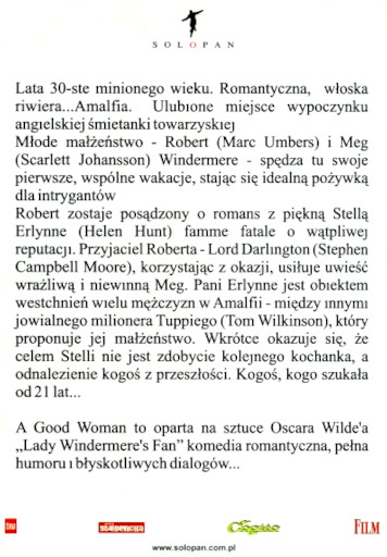 Tył ulotki filmu 'A Good Woman'