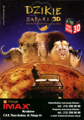 Przód ulotki filmu 'Dzikie Safari 3D: Południowoafrykańska Przygoda'