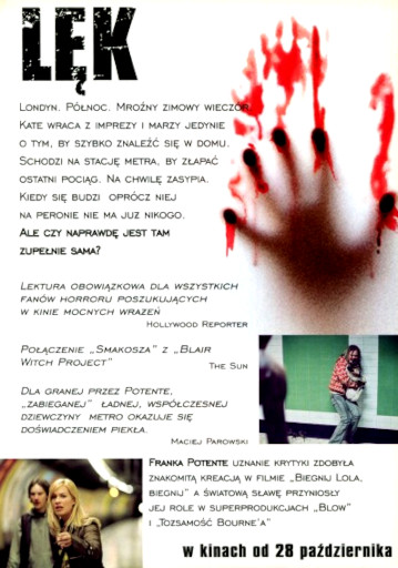 Tył ulotki filmu 'Lęk'