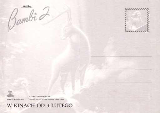 Tył ulotki filmu 'Bambi 2'