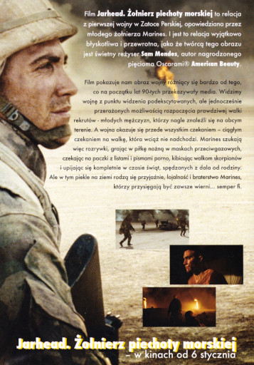 Tył ulotki filmu 'Jarhead: Żołnierz Piechoty Morskiej'
