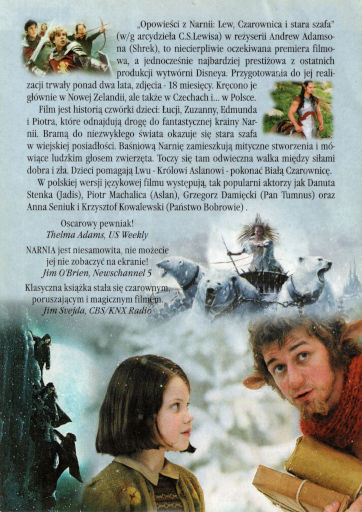 Tył ulotki filmu 'Opowieści Z Narnii: Lew, Czarownica i Stara Szafa'