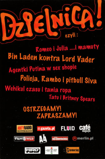 Tył ulotki filmu 'Dzielnica!'