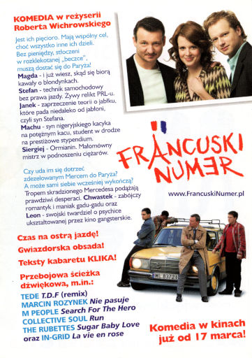 Tył ulotki filmu 'Francuski Numer'