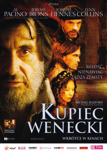 Przód ulotki filmu 'Kupiec Wenecki'