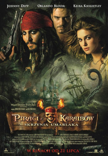 Polski plakat filmu 'Piraci Z Karaibów: Skrzynia Umarlaka'