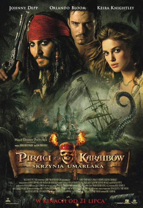 Polski plakat filmu 'Piraci Z Karaibów: Skrzynia Umarlaka'
