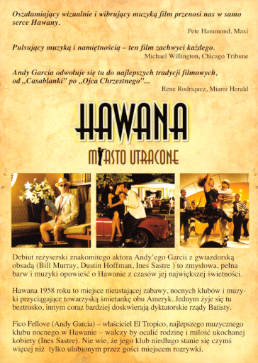 Tył ulotki filmu 'Hawana - Miasto Utracone'
