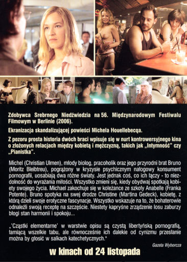 Tył ulotki filmu 'Cząstki Elementarne'