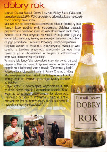 Tył ulotki filmu 'Dobry Rok'