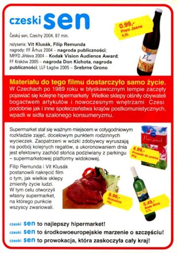 Tył ulotki filmu 'Czeski Sen'