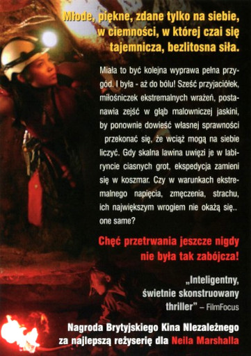 Tył ulotki filmu 'Zejście'