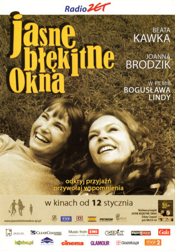 Przód ulotki filmu 'Jasne Błękitne Okna'