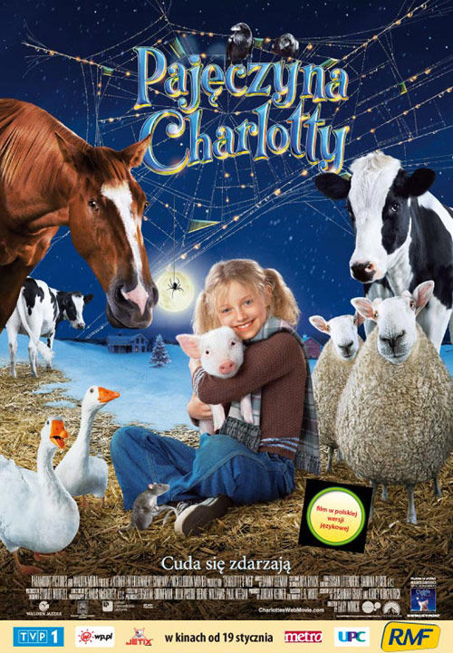 Polski plakat filmu 'Pajęczyna Charlotty'