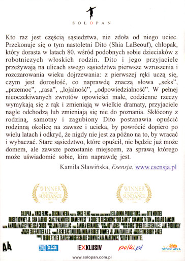 Tył ulotki filmu 'Wszyscy Twoi Święci'