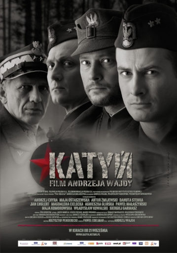 Przód ulotki filmu 'Katyń'