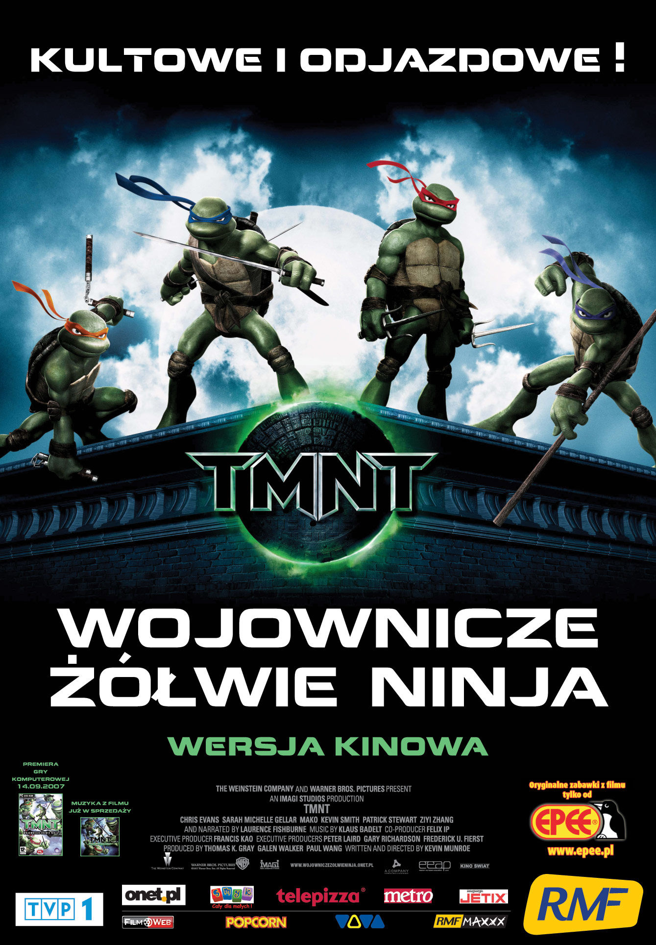 Polski plakat filmu 'Wojownicze Żółwie Ninja'