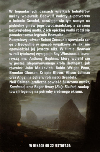 Tył ulotki filmu 'Beowulf'