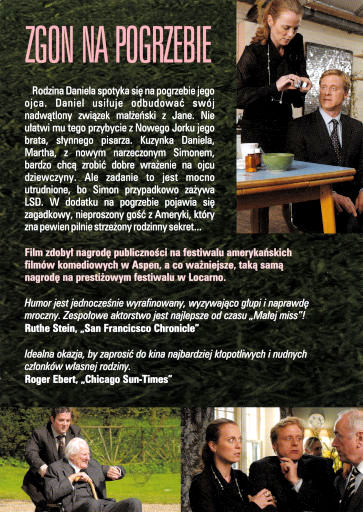 Tył ulotki filmu 'Zgon Na Pogrzebie'