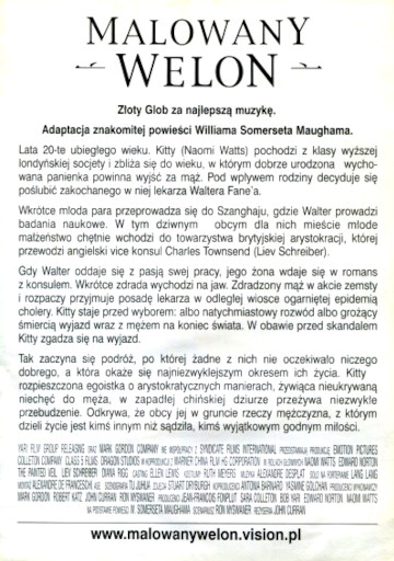 Tył ulotki filmu 'Malowany Welon'