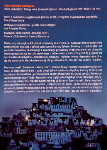 Tył ulotki filmu 'Tybet: Trylogia Buddyjska'