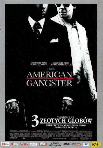 Przód ulotki filmu 'American Gangster'