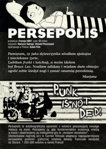 Tył ulotki filmu 'Persepolis'