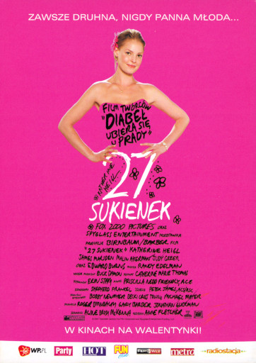 Przód ulotki filmu '27 Sukienek'