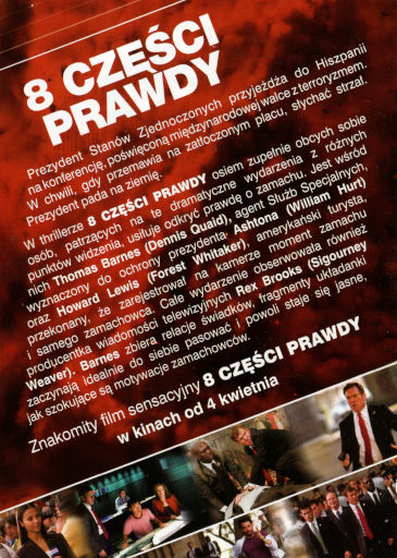 Tył ulotki filmu '8 Części Prawdy'