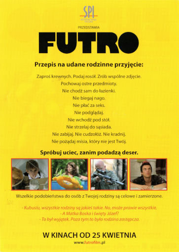 Tył ulotki filmu 'Futro'
