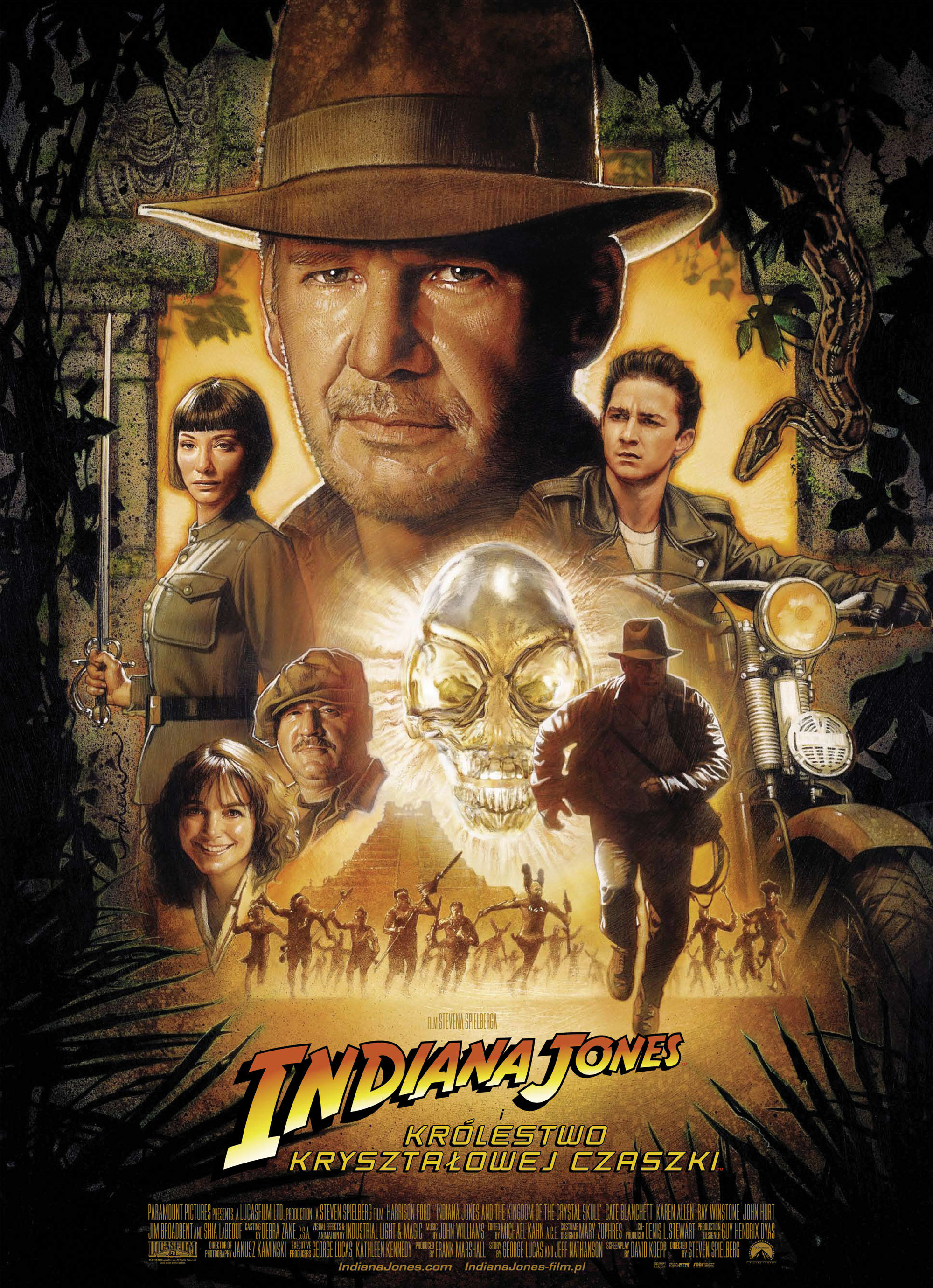 Polski plakat filmu 'Indiana Jones i Królestwo Kryształowej Czaszki'