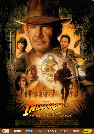 Przód ulotki filmu 'Indiana Jones i Królestwo Kryształowej Czaszki'