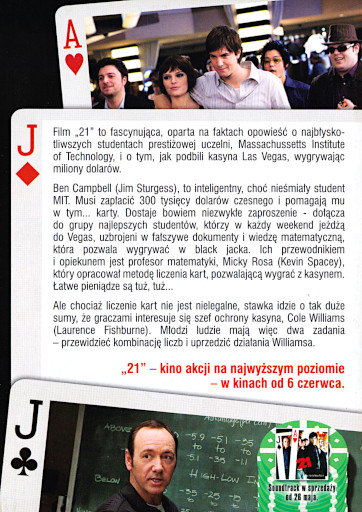 Tył ulotki filmu '21'