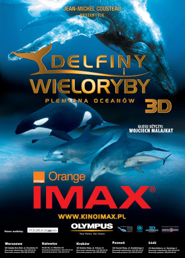 Przód ulotki filmu 'Delfiny i Wieloryby 3D. Plemiona Oceanów'