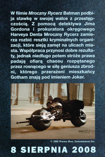 Tył ulotki filmu 'Mroczny Rycerz'