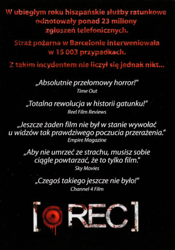 Tył ulotki filmu '[Rec]'