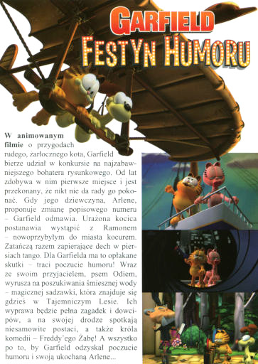 Tył ulotki filmu 'Garfield: Festyn Humoru'
