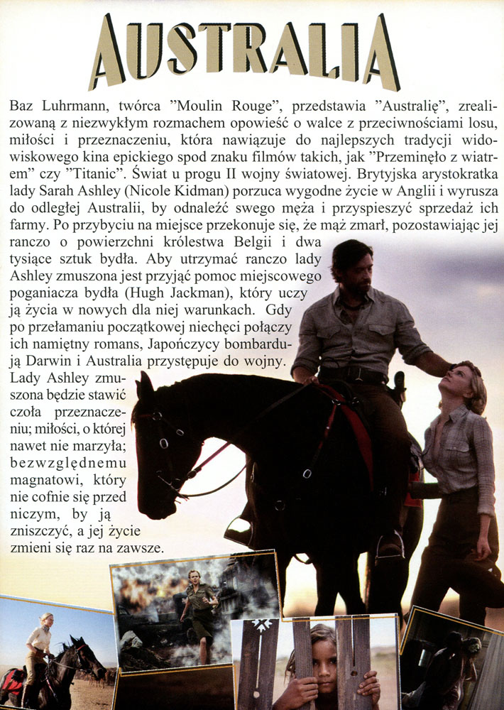 Ulotka filmu 'Australia (tył)'
